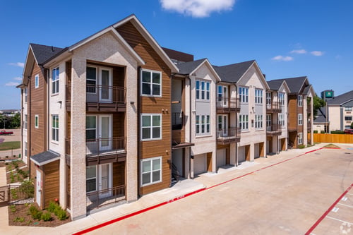 Modern apartment buildings with Reserved Resident Parking at Kessler, Fort Worth, TX