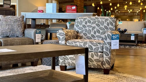 Woodbury Slumberland Furniture patterned accent chair