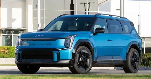 The Kia EV9 is a true midsize 3-row SUV. Its cargo and passenger dimensions are similar to those of its world-beating Kia Telluride stablemate, which is now a 5-time Best Buy Award winner and one of our Best Family Cars.