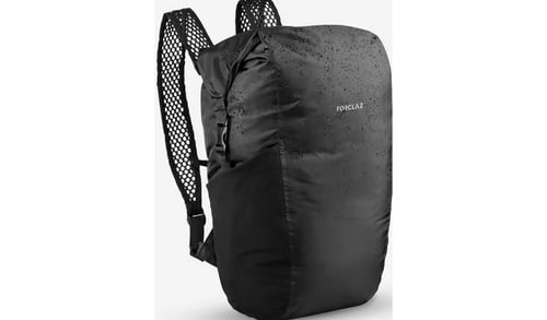 black waterproof decathlon backpack