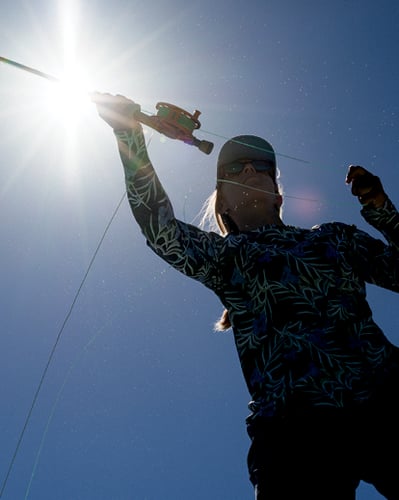 Woman fishing