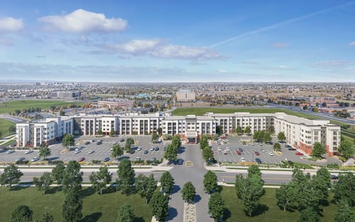 Aerial view of the property at The Addie at Metro Center, Aurora