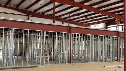 Large interior area of a warehouse