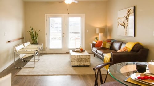 Living room at The Alloy at Geneva in Vineyard, UT