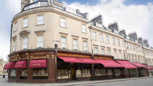 E P Mallory & Son Storefront on 1- 5 Bridge Street, Bath
