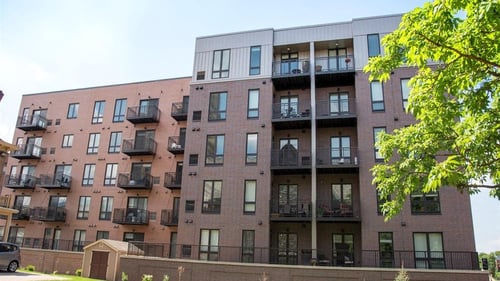 Apartment building exterior at The M on Hennepin, Minneapolis, MN, 55414