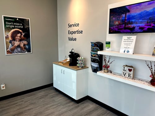 Interior photo of the hearing aid lab for AudioNova hearing clinic in Leesburg, FL