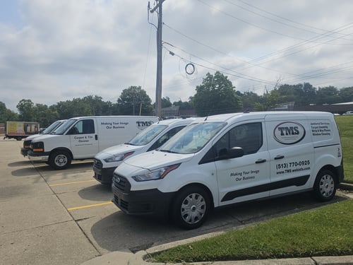 Fleet of company vehicles
