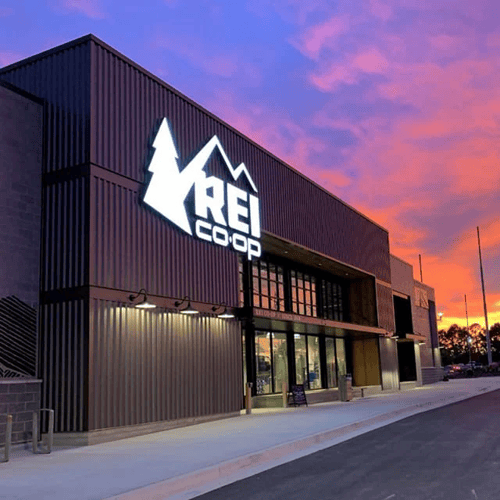 The front of the REI store in Huntsville, Alabama