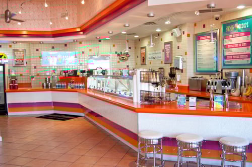 Interior view of Sweet Scoops in Kemah, TX on Kemah Boardwalk