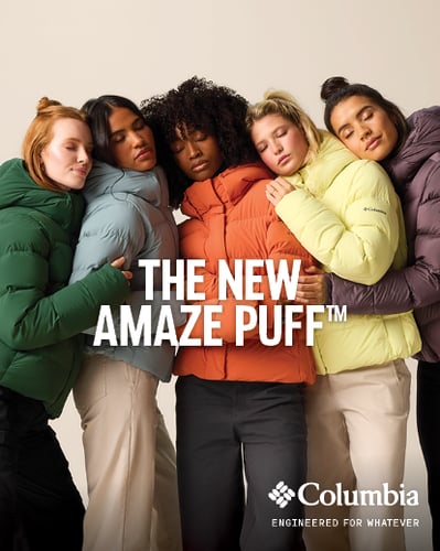 Group of women in jackets with white text overlay.