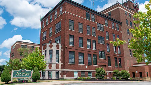 Exterior image of Rochester Regional Health Jerome Senior Apartments in Batavia, NY