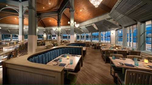 Disney's Narcoossee's Restaurant Bar, Booth Seating, and Tables by the windows