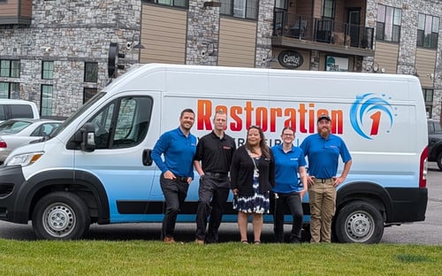 Restoration 1 of Leavenworth team posing with our van in front of our favorite local coffee shop. Featuring from left to right Nicholas Feagans, Cam Wilkins, Yvonne DeJarnatt, Rachael Rice, Nick Coggin.