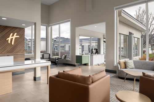 Our lobby offers cozy spots for conversations or relaxation.