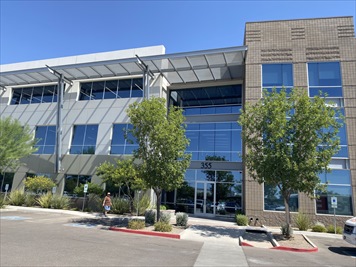 Outside front of building
