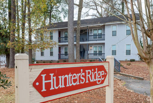Hunter's Ridge Welcome Sign at Hunter's Ridge Apartments in Fayetteville, NC