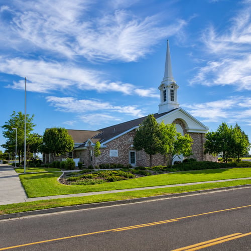 Image of the Stonebridge Building for The Church of Jesus Christ of Latter-day Saints located in Rexburg Idaho.