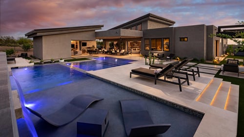 Parker Modern model home with beautiful resort-style backyard