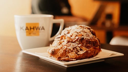 Kahwa Coffee and almond croissant