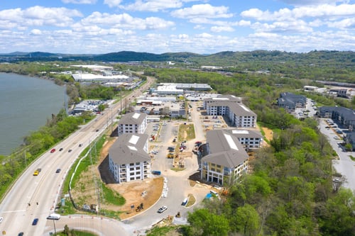 Aerial View at District at Riverside Apartments in Chattanooga, TN