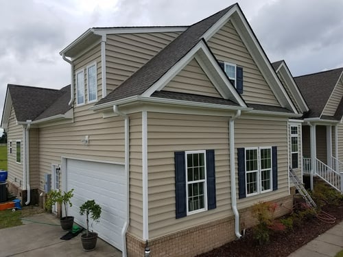 New Gutters on Tan House