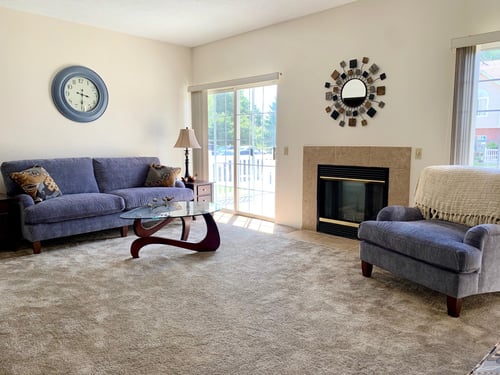 Spacious Living Room at Blueberry Hill Apartments, Rochester, NY