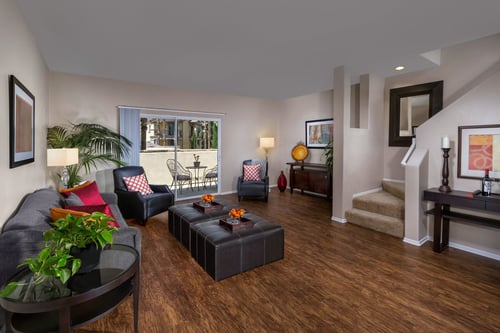 Jamboree - Living Room with Wood-Style Plank Flooring
