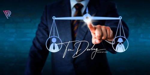 person with hands on Scales of Justice