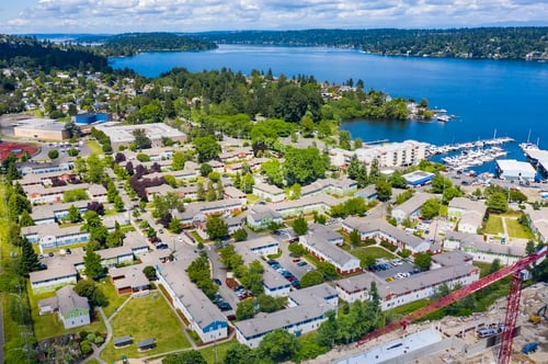 Aerial View at Lake Washington Apartments, Seattle, WA