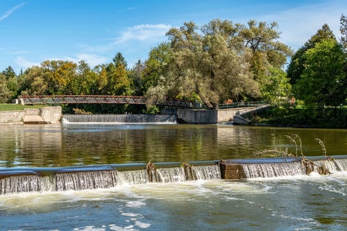 Photo of the Speed River at Riverside Park, located in Guelph