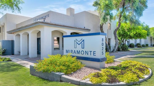 Decorated Property Signage at Miramonte Apartments, Scottsdale, Arizona