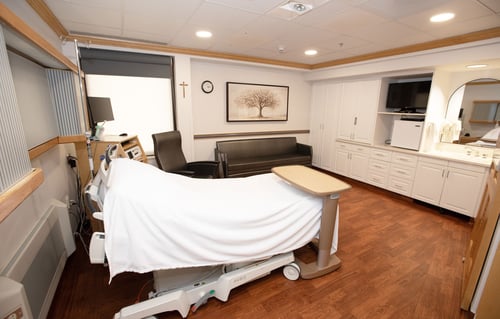 Our labor and delivery rooms feature an HDTV, birthing bed, a storage cabinet holding labor supplies and plenty of space for your belongings, as well as a glider rocker and a pull-out sofa for your support person.