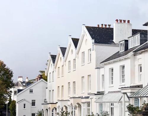 Knight Frank Exeter Estate Agents - row of elegant, semi-detached period residences located Exeter, England.
