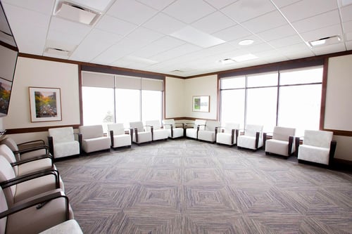 The meeting room where groups get together for therapy sessions, education, art therapy and more.
