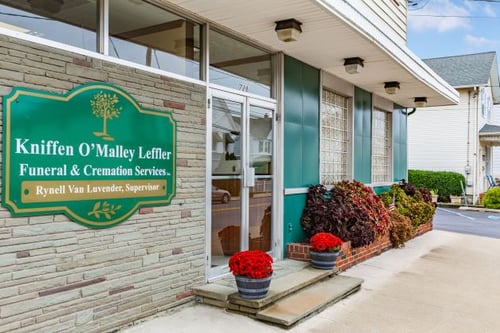 Exterior for Kniffen O'Malley Leffler Funeral and Cremation Services, Inc., 728 Main St, Avoca, PA 18641