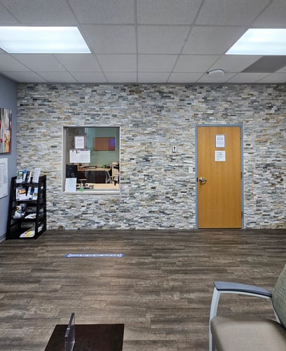 Waiting room interior for Novant Health Mullis Internal Medicine