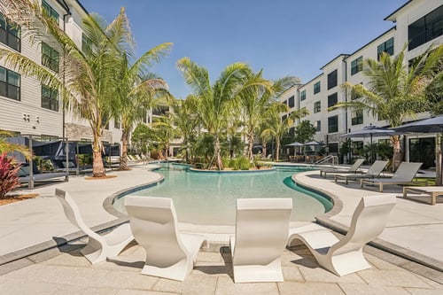 Swimming pool at The Stadler Luxury Apartments in Bradenton, FL