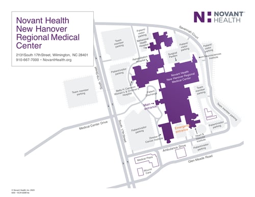 Campus map for New Hanover Regional Medical Center