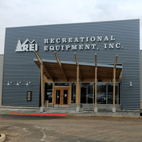 Front of the REI store in Lawrenceville, New Jersey