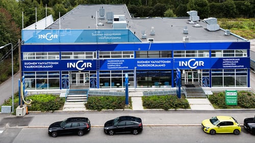 InCar Helsinki Herttoniemen toimipisteen ulkokuva ja sisäänkäynti