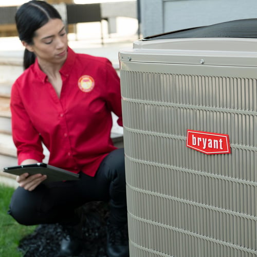 Bryant dealer performs AC install.