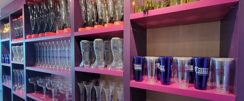 Souvenir cups at Purple Zebra Interior in Tropicana Atlantic City.