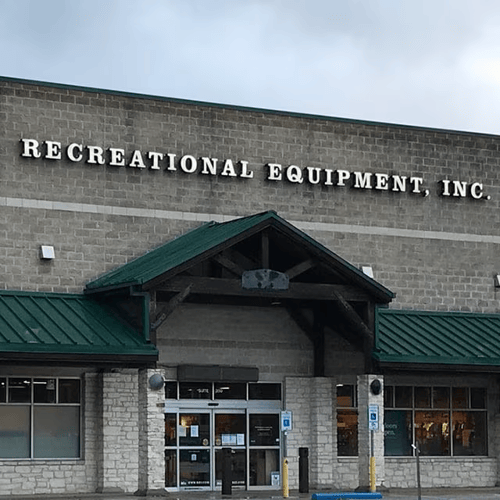 The front of the REI store in Austin, Texas