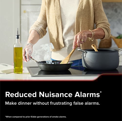 Reduced Nuisance Alarms*, Make dinner without frustrating false alarms. *When compared to prior Kidde generations of smoke alarms.