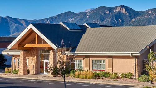 Exterior photo of Ent Credit Union Jackson Creek Service Center in Monument, Colorado.