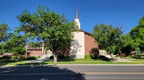 Church building exterior of The Church of Jesus Christ of Latter-day Saints located at 295 S Main in Manti, Utah