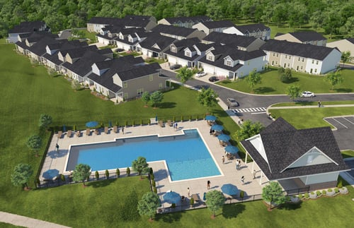 Parkland neighborhood and amenity rendering