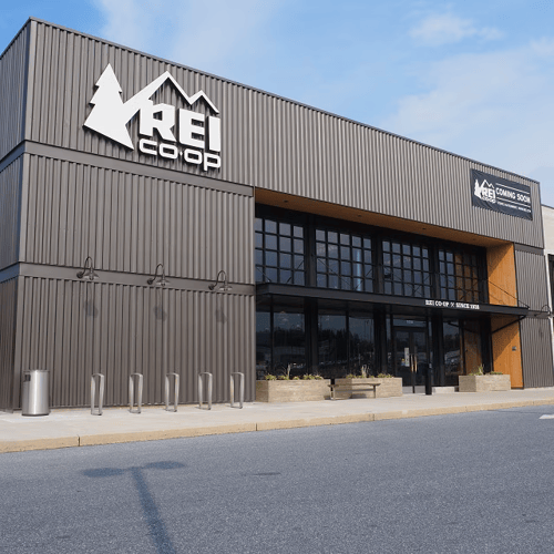 The front of the REI store in Mechanicsburg, Pennsylvania