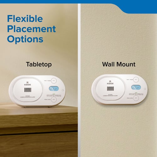 Flexible placement options include on the table top and wall mounted.